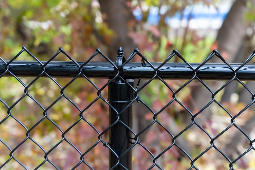 black chain link fence